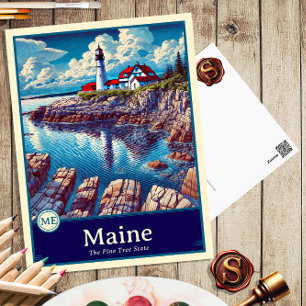 Cartão Postal Maine Postcard no Estilo Anime com Cel Shading