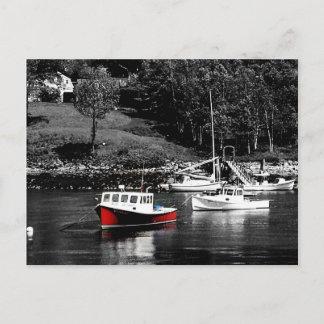 Cartão Postal Maine Red E Black Boats Maine