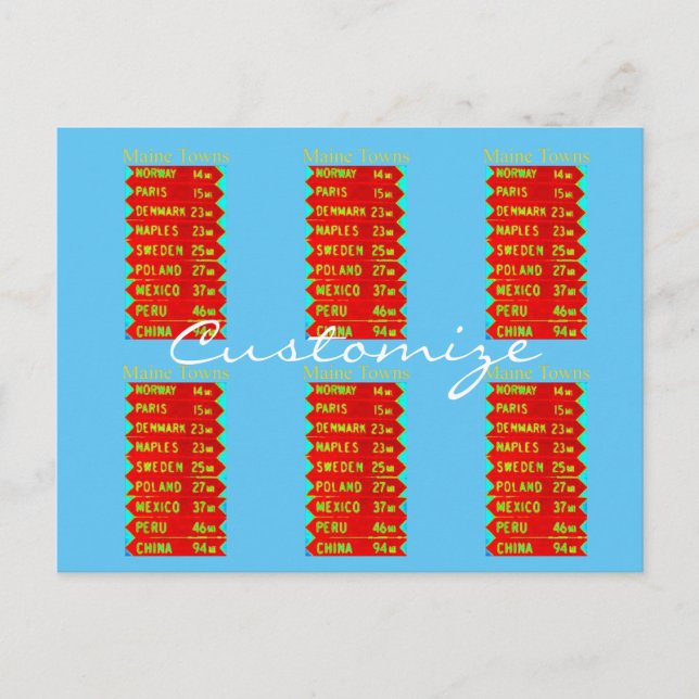 Cartão Postal Maine Tows - Sinal Thunder_Cove (Frente)