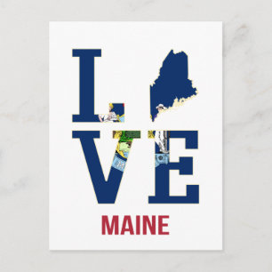 Cartão Postal Maine US State Love