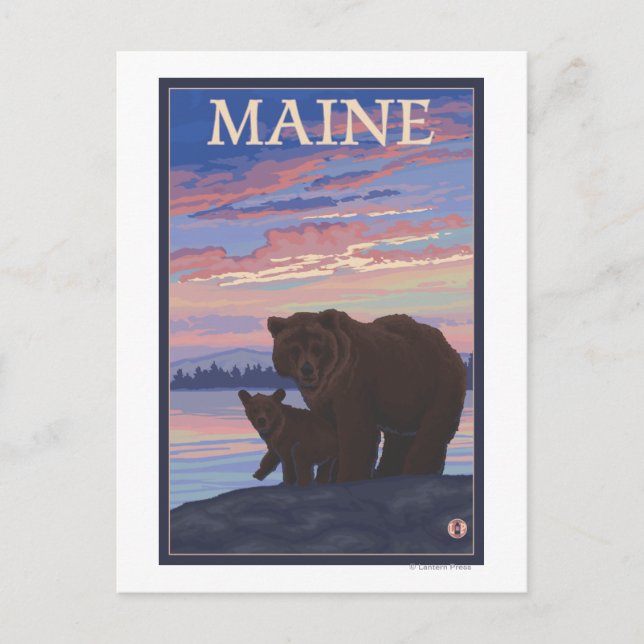 Cartão Postal MaineBear e Cub (Frente)