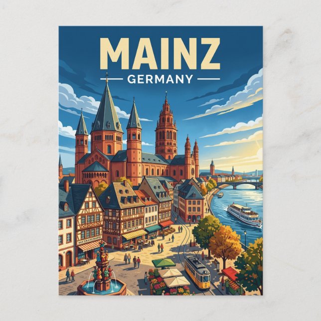 Cartão Postal Mainz Alemanha (Frente)