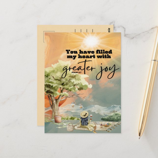 Cartão Postal Maior Bíblia De Joy Verse Salm 4 7 (Frente/Verso In Situ)