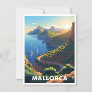 Cartão Postal Maiorca, Espanha - Estrada Costeira