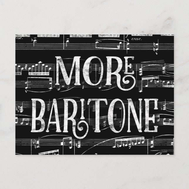 Cartão Postal Mais Barítono Quadro Negro - Cantor Branco Preto (Frente)