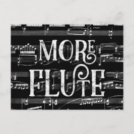 Cartão Postal Mais Flauta Quadro Negro - Música Preto Branco