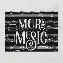 Cartão Postal Mais Música Quadro Negro - Músico Preto e Branco