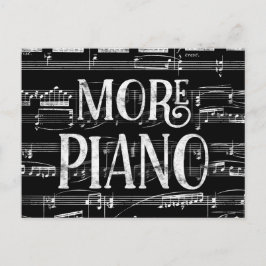 Cartão Postal Mais Piano Quadro Negro - Música Preto Branco