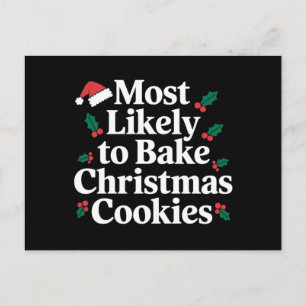 Cartão Postal Mais Propenso a Assar Biscoitos de Natal Família