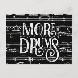 Cartão Postal Mais Tambores Quadro Negro - Música Preto Branco