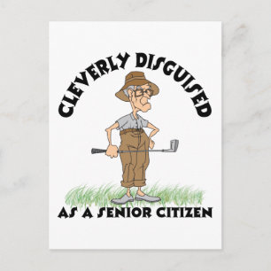 Cartão Postal Mais velho Engraçado Cidadão Golfer