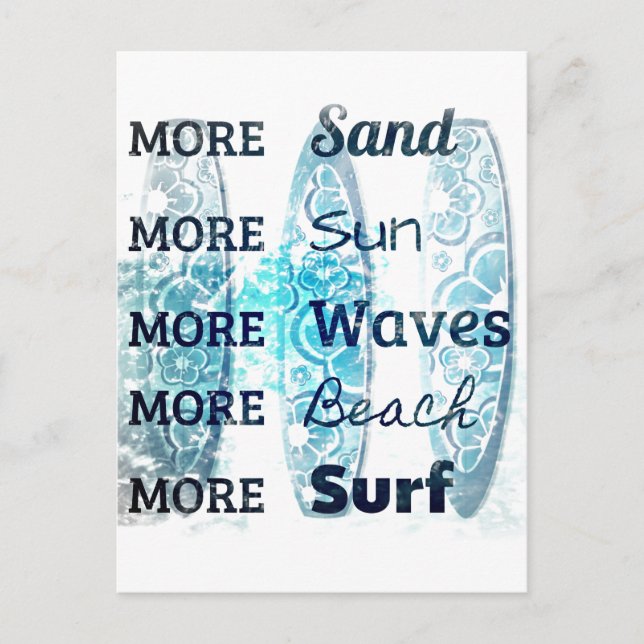 Cartão Postal Mais vida na praia (Frente)