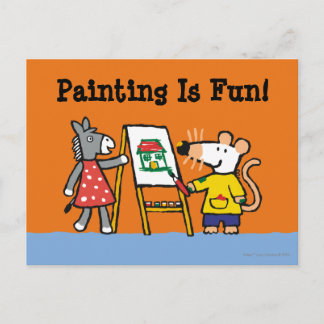 Cartão Postal Maisy e Dotty Paint na pré-escola