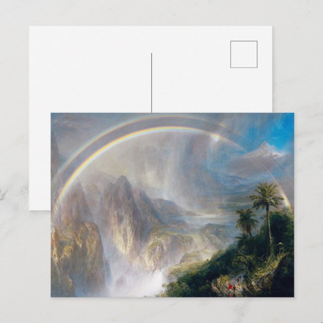 Cartão Postal Majestade da Natureza: Arco-Íris sobre Paraíso Tro (Frente/Verso)