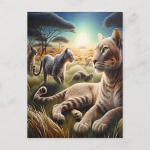 Cartão Postal Majestade iluminada: Wolf Atop Mountain