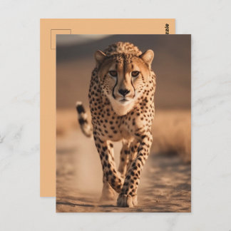 Cartão Postal Majestic Wild Cheetah Running Photo