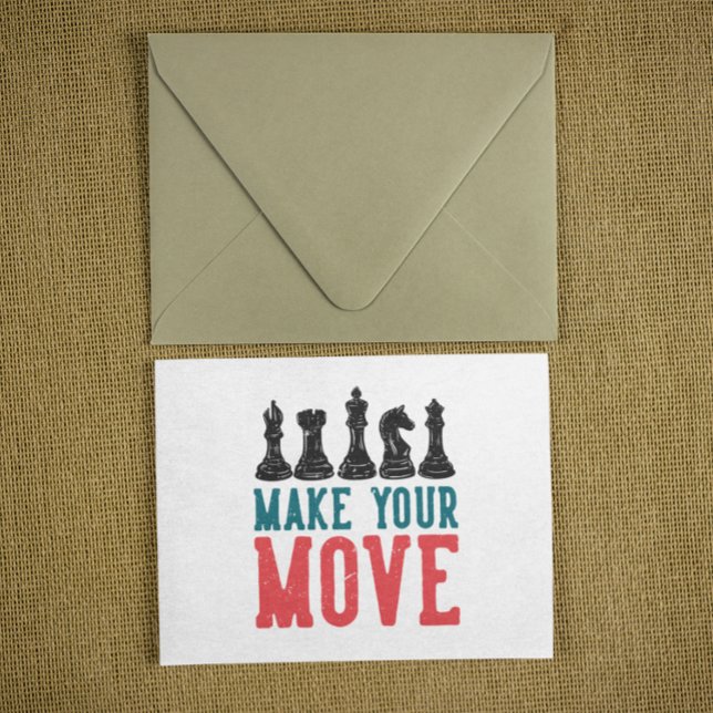 Cartão Postal Make your Move Chess Piece (chess make your move retro postcard)