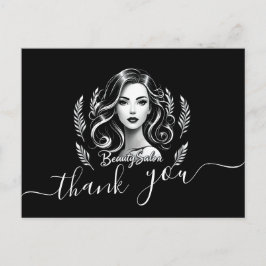 Cartão Postal Makeup Artist Hair Stylist Modern Black White Dour