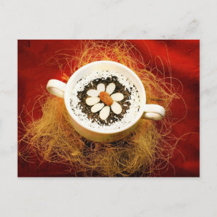 Cartão Postal Makówki Dessert em Mug de Dupla Manipulação