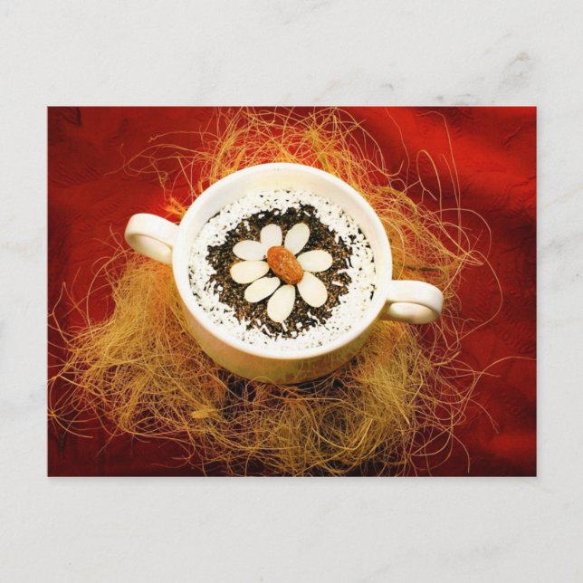 Cartão Postal Makówki Dessert em Mug de Dupla Manipulação (Frente)