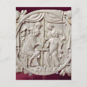 Cartão Postal Mala espelhada representando um jogo de xadrez, c.