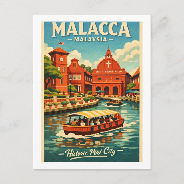 Cartão Postal Malacca in Malaysia travel (Frente)