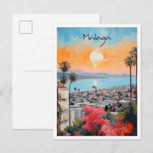 Cartão Postal Málaga Espanha Arte Viagem
