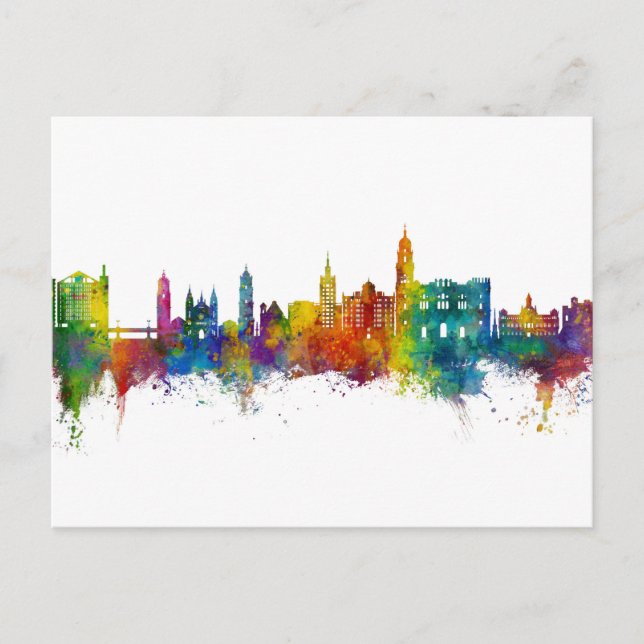 Cartão Postal Málaga Espanha Skyline (Frente)