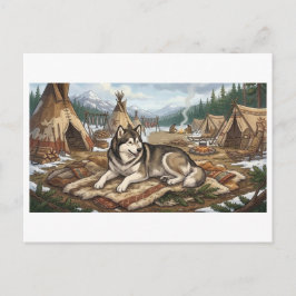 Cartão Postal Malamute Nativo