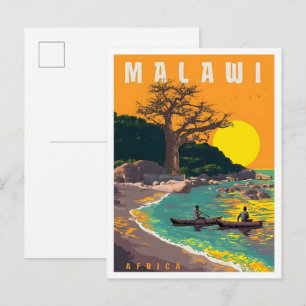 Cartão Postal Malawi África Viagem Vintage
