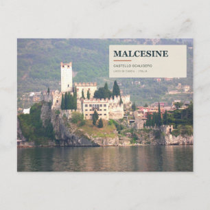Cartão Postal Malcesine Castello Scaligero no Lago de Garda