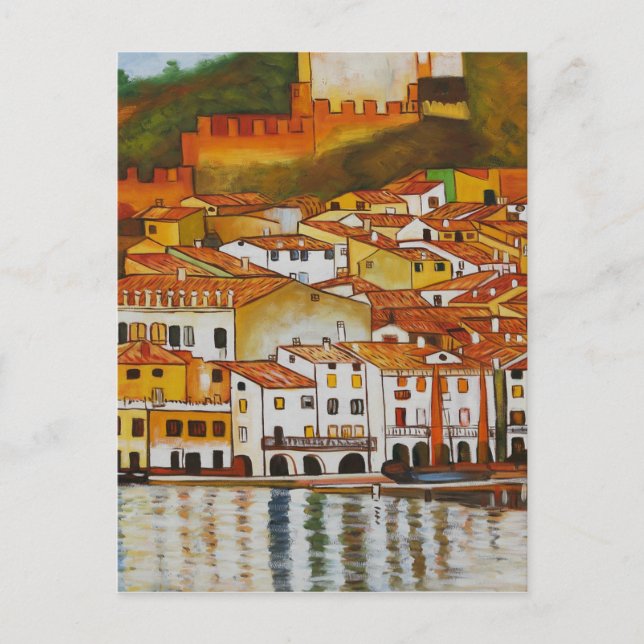 Cartão Postal Malcesine no lago Garda (Frente)