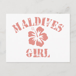Cartão Postal Maldivas Pink Girl