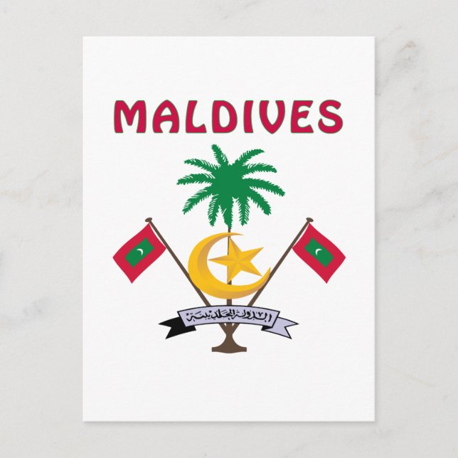 Cartão Postal MALDIVES Casaco De Armas (Frente)