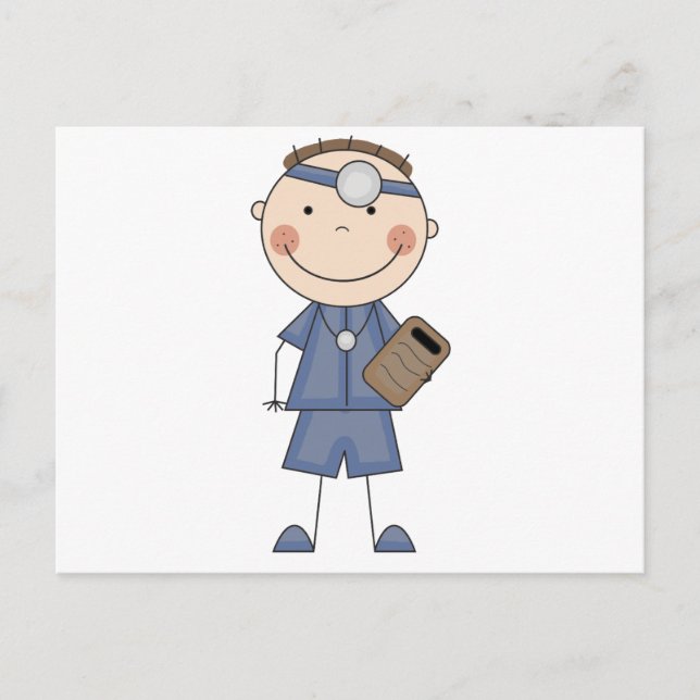 Cartão Postal Male Doctor T-shirts e presentes (Frente)