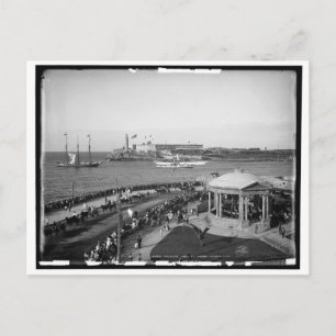 Cartão Postal Malecon e El Morro, Havana, Cuba, 1904 Vintage