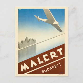 Cartão Postal Malert Budapest Hungria Poster vintage 1934