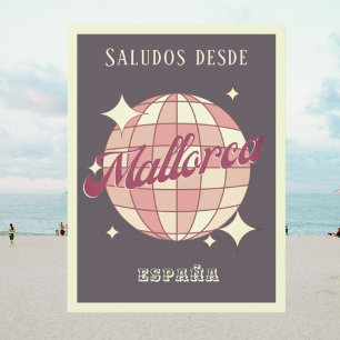 Cartão Postal Mallorca Maiorca Espanha España retro roxo Postcar