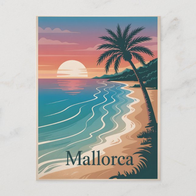 Cartão Postal Mallorca minimalística (Frente)