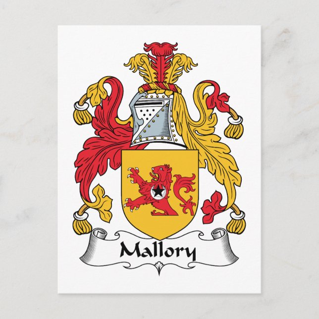 Cartão Postal Mallory Family Crest (Frente)