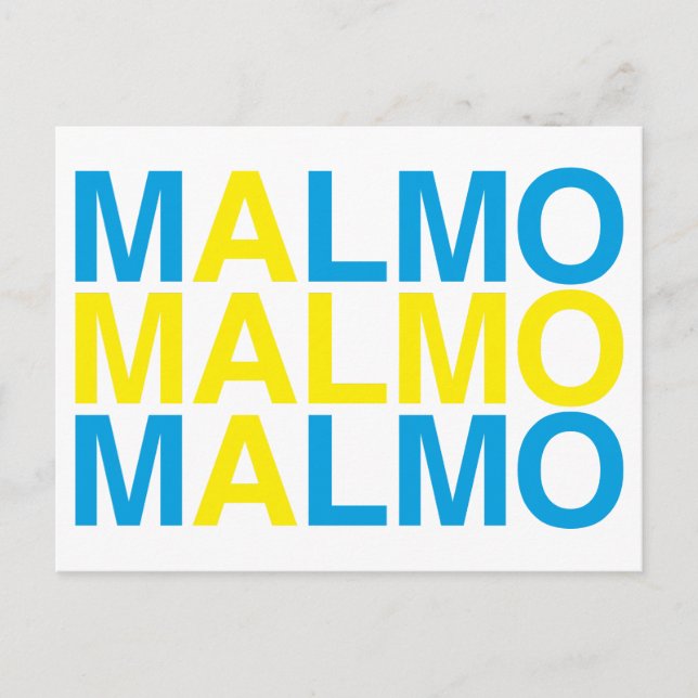 Cartão Postal MALMO Bandeira Sueca (Frente)