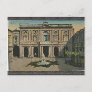 Cartão Postal Malta - Biblioteca, Vintage