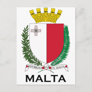 Cartão Postal MALTA - emblema/casaco de armas/símbolo/bandeira