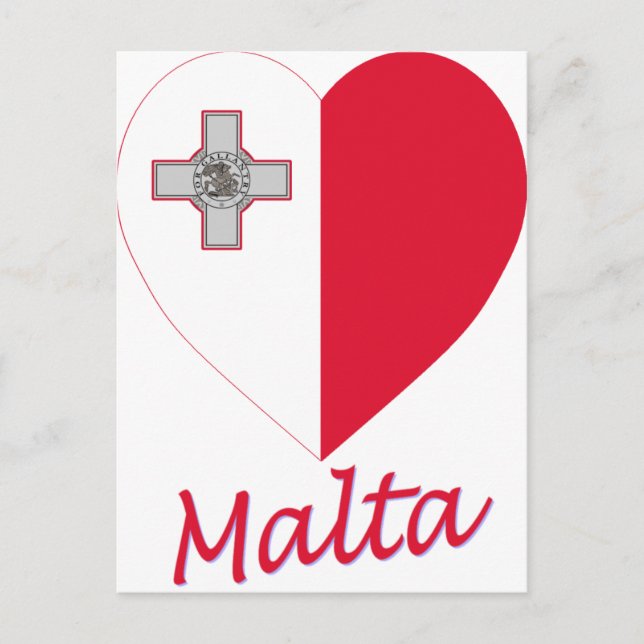Cartão Postal Malta Flag Heart (Frente)