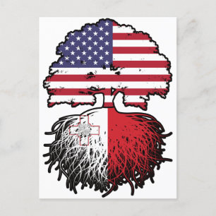 Cartão Postal Malta Maltês Americano EUA Estados Unidos América