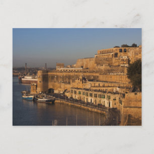 Cartão Postal Malta, Valletta, vista do porto a partir de Lower