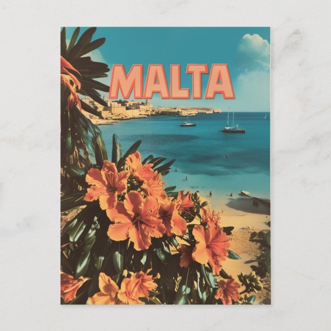 Cartão Postal Malta vintage (Frente)