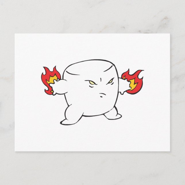 Cartão Postal malvado marshmallow torrado engraçado (Frente)