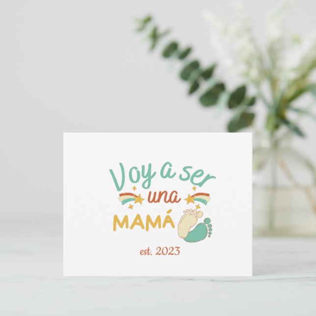 Cartão Postal Mamá Anuncio Embarazo Día del Madre (Em pé/Frente)