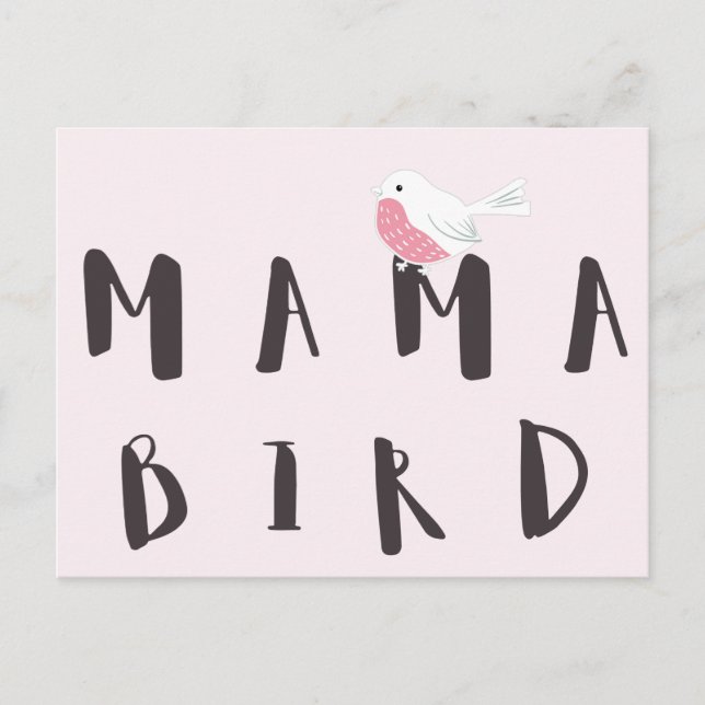 Cartão Postal Mama Bird - Cartão-postal de citação da Mãe (Frente)
